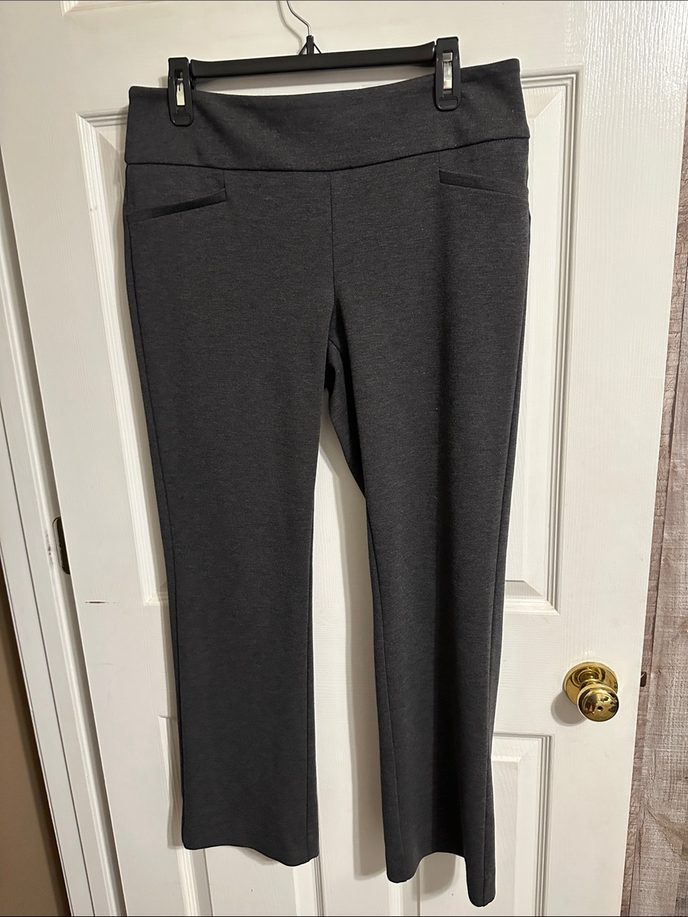 Women's Charcoal Straight-Leg Ponte Pants